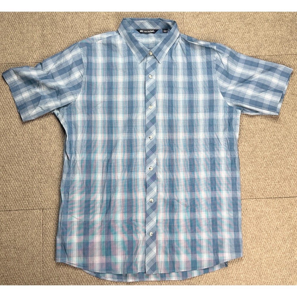 Travis Mathew Men's Short Sleeve Button Up Shirt Size Large